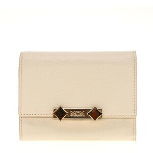 MCM Trifold Milano Leather Stud Wallet Cardholder with Coin Purse